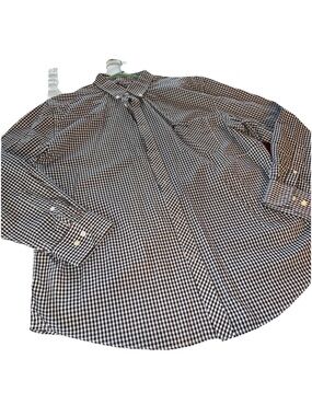 Ben Sherman BLACK Checkered Union Fit button Collared Shirt Men XXL Long Sleeves